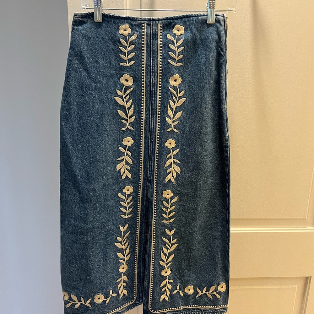 Sézane Blue Denim Skirt